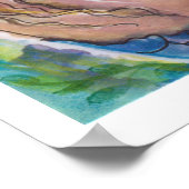 Hübsche Meerjungfrau und Seepferdchen Poster (Ecke)