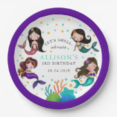 Hübsche Meerjungfrauen unter dem Meer Geburtstag Pappteller (Vorderseite)