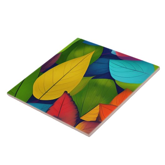 Hübsche Mehrfarbige Blätter Fliese (Seite)