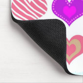 Hübsche mehrfarbige Herzen Mousepad (Ecke)