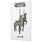 Hübsche Mergo Round Carousel Horses Clipboard Klemmbrett (Links)