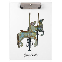 Hübsche Mergo Round Carousel Horses Clipboard Klemmbrett