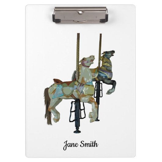 Hübsche Mergo Round Carousel Horses Clipboard Klemmbrett (Vorderseite)