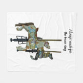 Hübsche Mergo Round Carousel Pferde Fleecedecke (Vorderseite (Horizontal))