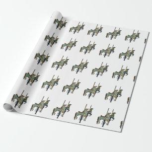 Hübsche Mergo Round Carousel Pferde Geschenkpapier