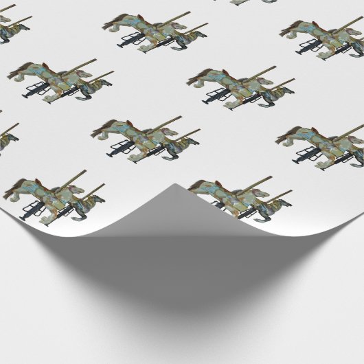 Hübsche Mergo Round Carousel Pferde Geschenkpapier (Ecke)