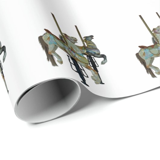 Hübsche Mergo Round Carousel Pferde Geschenkpapier (Rolleneckpunkt)
