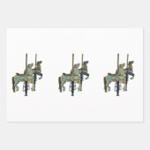 Hübsche Mergo Round Carousel Pferde Geschenkpapier Set (Vorderseite 2)