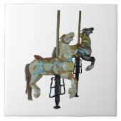 Hübsche Mergo Round Carousel Pferde Keramik Tile Fliese (Vorderseite)