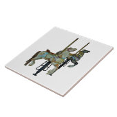 Hübsche Mergo Round Carousel Pferde Keramik Tile Fliese (Seite)