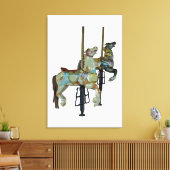 Hübsche Mergo Round Carousel Pferde Leinwanddruck (Insitu (Wohnzimmer))