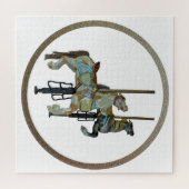 Hübsche Mergo Round Carousel Pferde Puzzle (Horizontal)