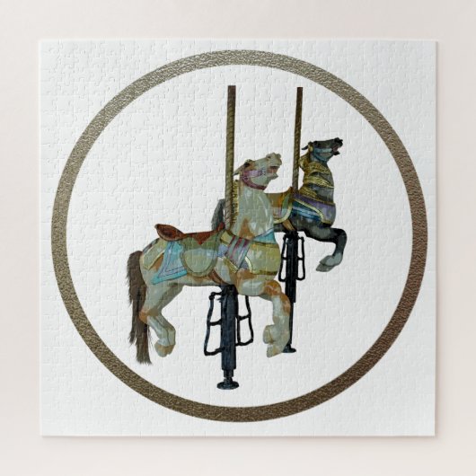Hübsche Mergo Round Carousel Pferde Puzzle (Vertikal)