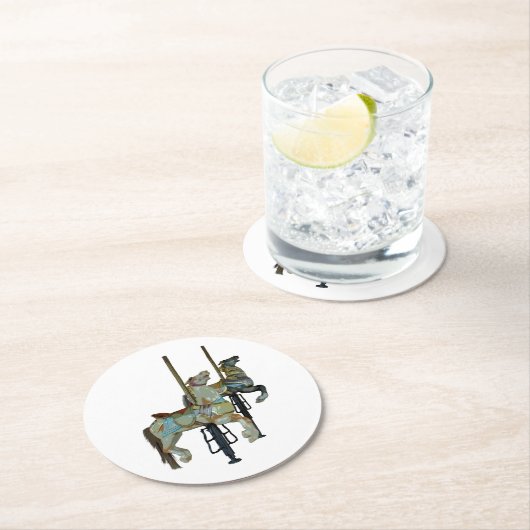 Hübsche Mergo Round Carousel Pferde Runder Pappuntersetzer (Vor Ort)