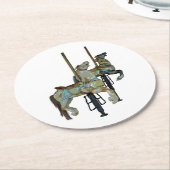 Hübsche Mergo Round Carousel Pferde Runder Pappuntersetzer (Angewinkelt)