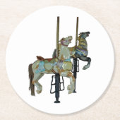 Hübsche Mergo Round Carousel Pferde Runder Pappuntersetzer (Vorderseite)