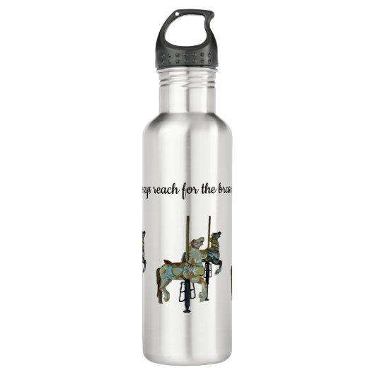 Hübsche Mergo Round Carousel Pferde Wasserflasche Edelstahlflasche (Vorderseite)