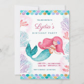 Hübsche Mermaid Birthday Party Einladung (Vorderseite)