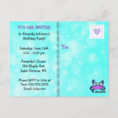 Hübsche Mermaid-Geburtstagseinladungen Postkarte (Rückseite)