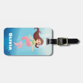Hübsche Mermaid Girlaname Gepäckmarke Gepäckanhänger (Vorderseite horizontal)