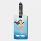 Hübsche Mermaid Girlaname Gepäckmarke Gepäckanhänger (Rückseite vertikal)