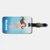 Hübsche Mermaid Girlaname Gepäckmarke Gepäckanhänger (Rückseite horizontal)