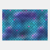 Hübsche Mermaid-Skala Glitzer Lila Blue Geschenkpapier Set (Vorderseite)