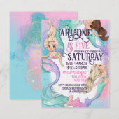 Hübsche Mermaids Einladungen (Vorne/Hinten)