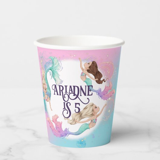 Hübsche Mermaids-Papiersorten Pappbecher (Vorderseite)