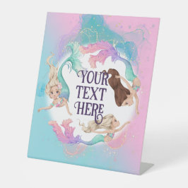 Hübsche Mermaids Plastik-Pedestal-Zeichen Sockelschild