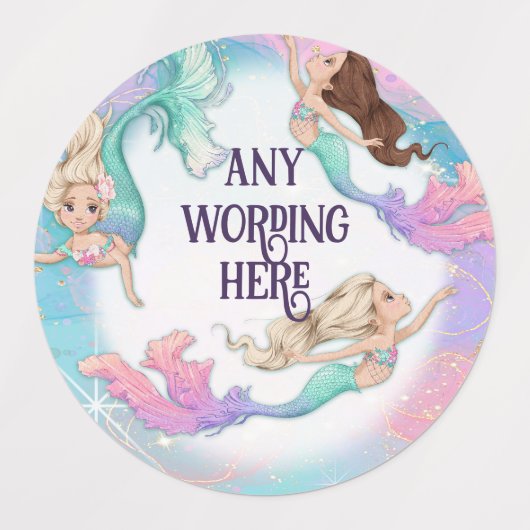 Hübsche Mermaids Stickers Etiketten (Design 2)