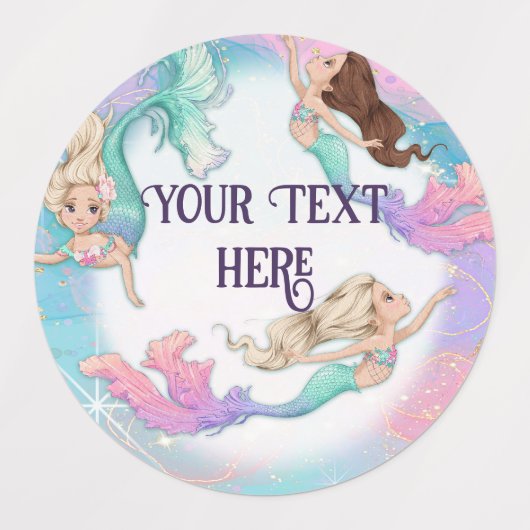 Hübsche Mermaids Stickers Etiketten (Design 1)