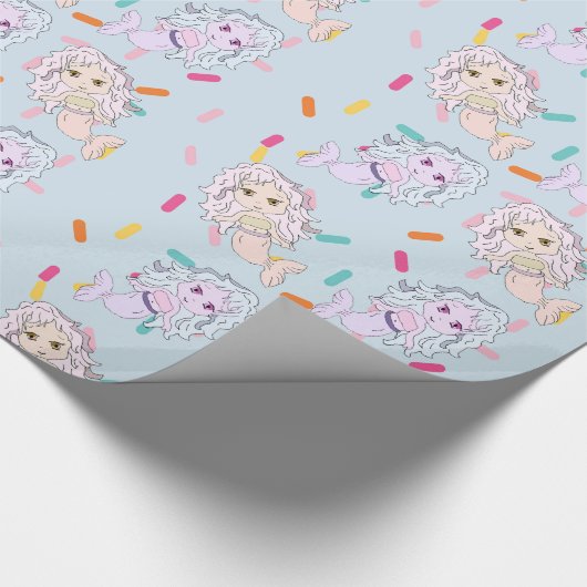 Hübsche Mermaids und Candy Sprinkles Geschenkwrap Geschenkpapier (Ecke)