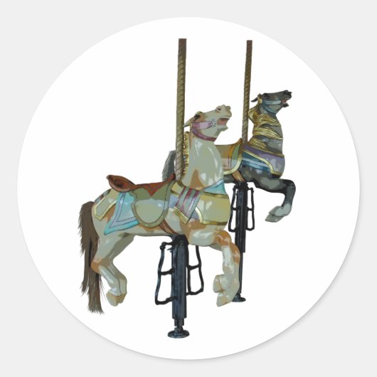 Hübsche Merry Go Round Carousel Horses Stickers (Vorderseite)
