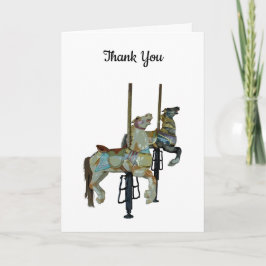 Hübsche Merry Go Round Carousel Pferde Vielen Dank Karte