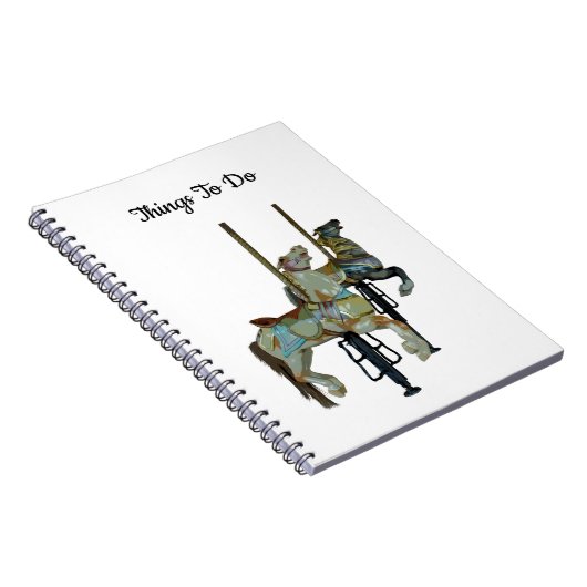 Hübsche Merry Go Round Karussell Pferde Spirale Notizblock (Rechte Seite)