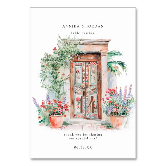 Hübsche mexikanische Haustür | TISCHNUMMER (Vorderseite)