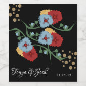 Hübsche mexikanische Imitate für botanische Blumen Weinetikett (Einzelnes Label)