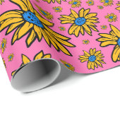 Hübsche Milchprodukte Gelb Blau Pink Geschenkpapier (Rolleneckpunkt)