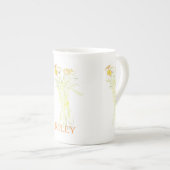 Hübsche minimale moderne Kontur der Blume für Frau Porzellantasse (Vorderseite Rechts)