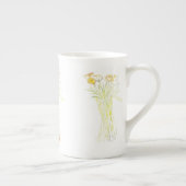 Hübsche minimale moderne Kontur der Blume für Frau Porzellantasse (Rechts)