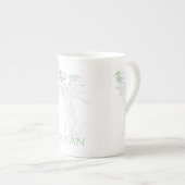 Hübsche minimale moderne Kontur der Blume für Frau Porzellantasse (Vorderseite Rechts)