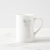 Hübsche minimale moderne Kontur der Blume für Frau Porzellantasse (Rechts)