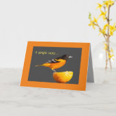 Hübsche Minimalistische Oriole Bird Grußkarte Karte (Gelbe Blume)
