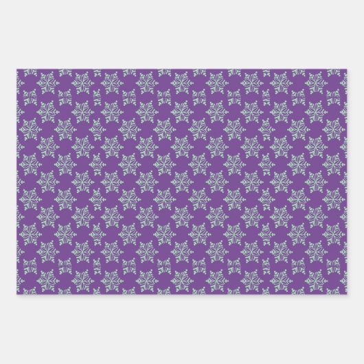 Hübsche Minimalistische Schneeflocken Geschenkpapier Set (Vorderseite 2)