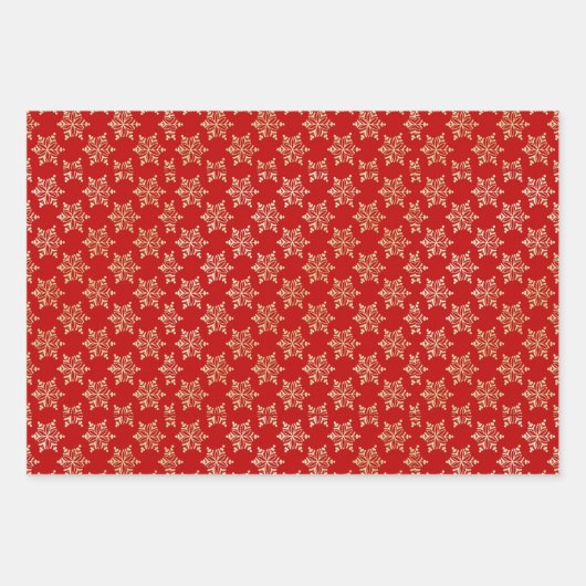 Hübsche Minimalistische Schneeflocken Geschenkpapier Set (Vorderseite)