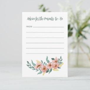 Hübsche Mint-Sage-Blush-Blumen Custom-Baby-Party Hinweiskarte