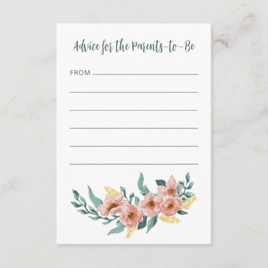 Hübsche Minzbeutel Blütendusche Blütenmassage Baby Hinweiskarte (Vorderseite)