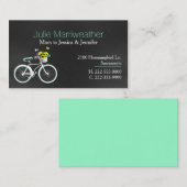 Hübsche Minze Green Bicycle Custom Mommy Card Telefonnummerkarte (Vorne/Hinten)