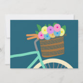 Hübsche Minze und Aquamariner Fahrradkorb mit Blum Einladung (Rückseite)